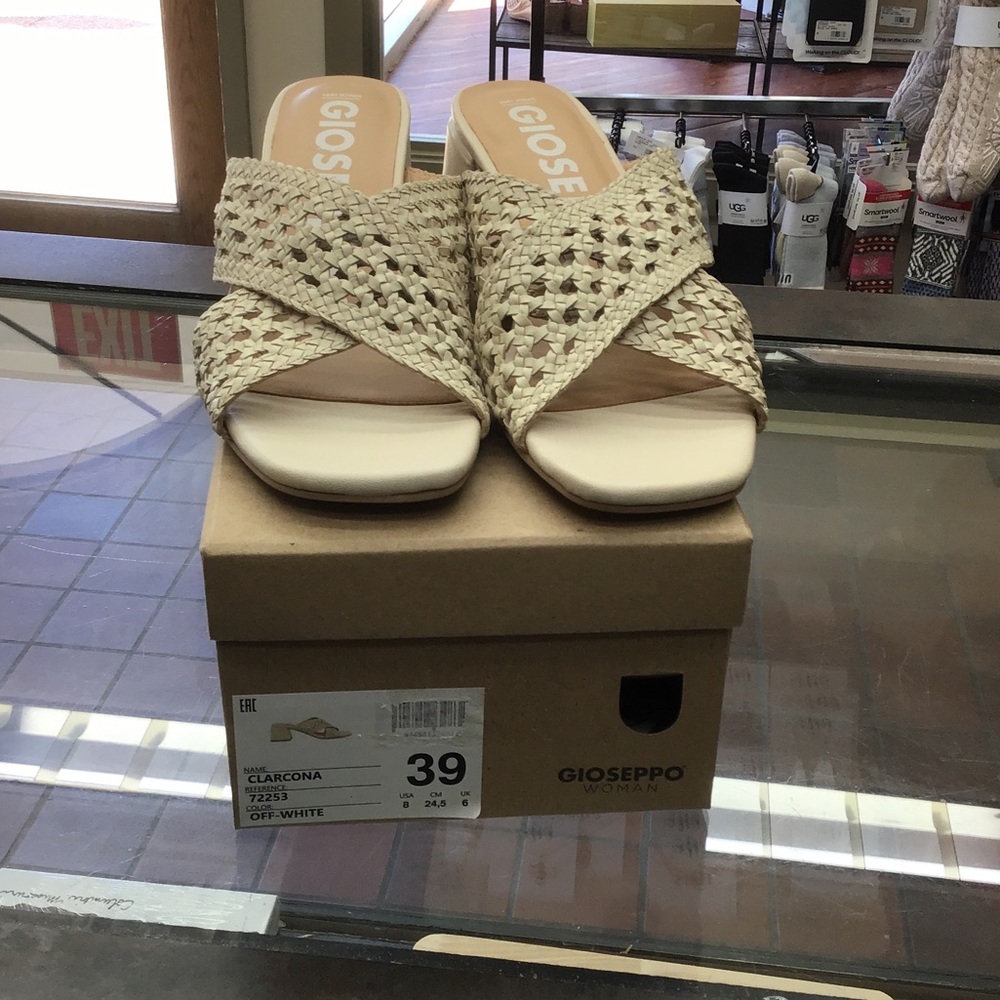 Off-White Woven Slide Sandals by Gioseppo